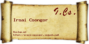 Irsai Csongor névjegykártya